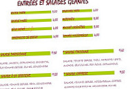 La Tarentelle menu