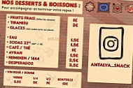 Antalya Snack menu