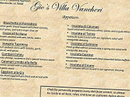 Gio's Villa Vancheri menu