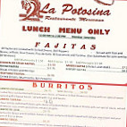 Lapotosina Restaurant menu