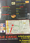 Le Canal menu