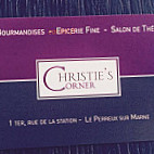 Christie's Corner menu