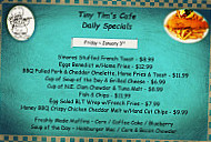 Tiny Tims Cafe menu