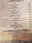 Country Corner Cafe menu