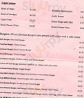 The Prince George menu