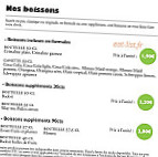Pegast Poissonniere menu