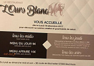 A L'ours Blanc menu