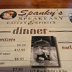 Spanky's Speakeasy menu