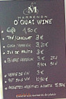 O Quai Wine menu