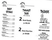 Tacoasis menu