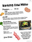 The Barking Cow menu