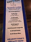 Chesapeake Landing Seafood menu