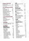 Rosebank North menu