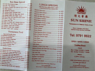 Sunshine Vietnamese Chinese Takeaway menu
