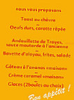 Le Tiki's menu