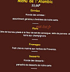 Restaurant l'Alambic menu