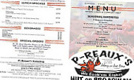 P-reaux's menu