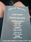 Top Of The Hill Fish And Chip Shop menu
