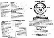Pizza 72 Heathmont menu