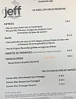 Jeff Cuisine Sincere menu