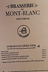 Brasserie du Mont blanc menu