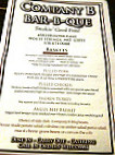 Company B Bbq menu