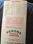 Verona Pizza Seafood menu