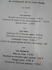 Cafe De La Croix Rouge menu