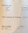 Restaurant du Chemin de Fer menu