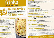 Das Rieke Cafe menu