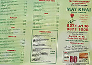 May Kwai Chinese menu