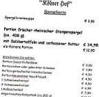 Kölner Hof menu