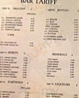 Au Bar Pub Restaurant menu
