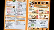 Gedser Pizzaria menu