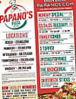 A Papano's Pizza menu