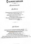 Le Petit Carillon menu