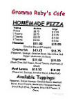Gramma Ruby's Cafe menu