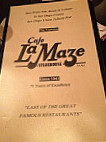 Cafe La Maze menu