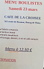 Café De La Croisée menu