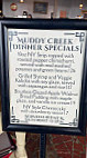 Muddy Creek Cafe Music Hall menu