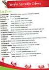 Calzone menu
