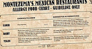 Montezuma's menu