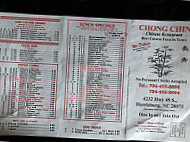 Chong Chin Chinese menu