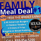 Nola's Family Food Fun menu
