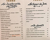 Txoko menu