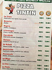 Pizza Tintin menu