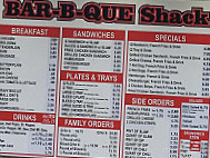 Barbecue Shack menu