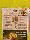 El Rio Mexican menu