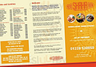 Shaha Indian menu