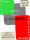 Il Sacristie menu